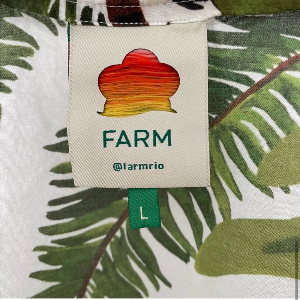 FARM RIO Cocoa Forest Puff-Sleeve Blouse - Excellent Used Condition, Large - Picture 7 of 16